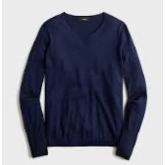 NWOT J. Crew Halle Navy Blue Merino Wool Sweater Size Small - Picture 3 of 8